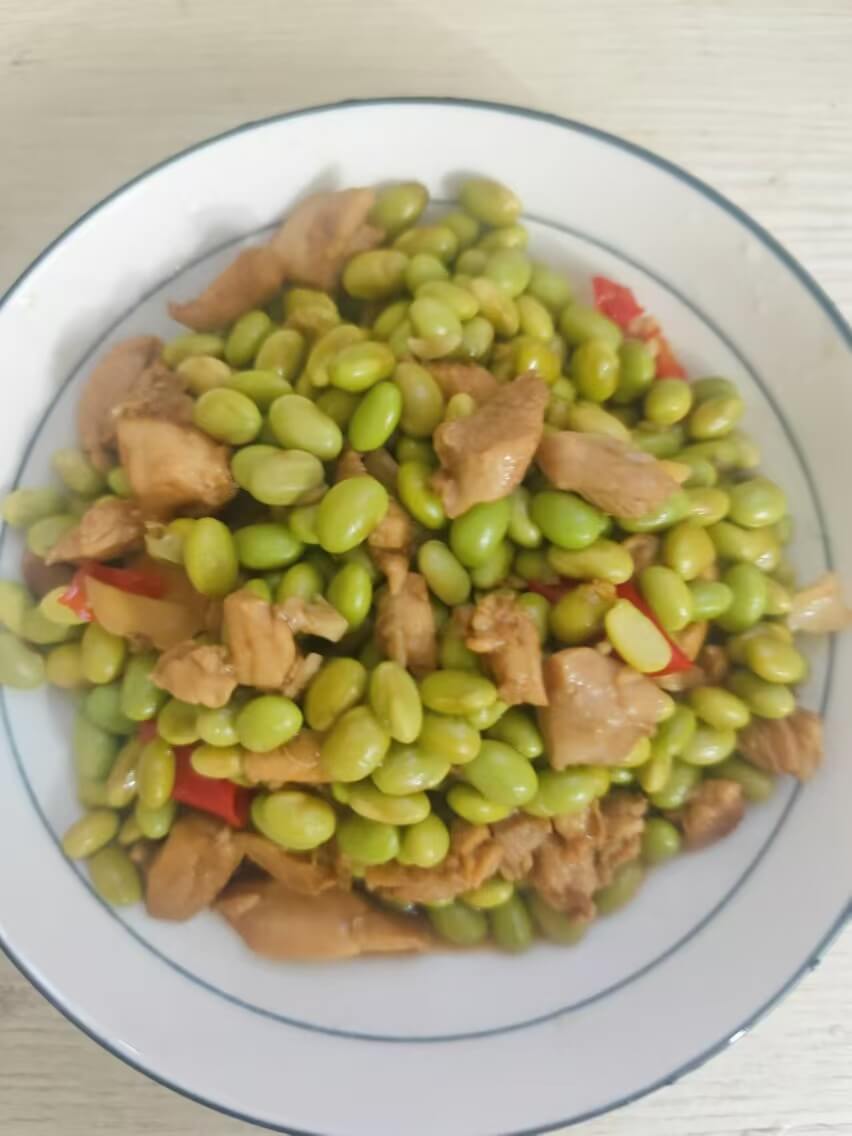 毛豆炒鸡丁
